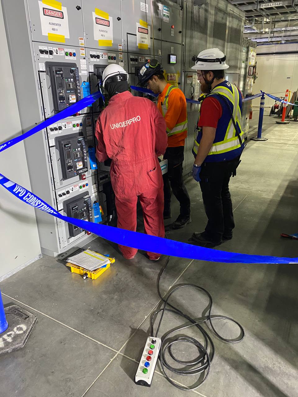 Provolta technicians working safely in arc-flash PPE