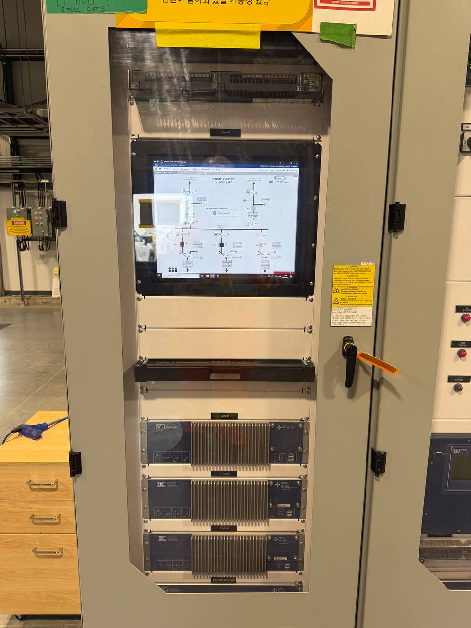 HMI single-line with SEL RTAC controllers